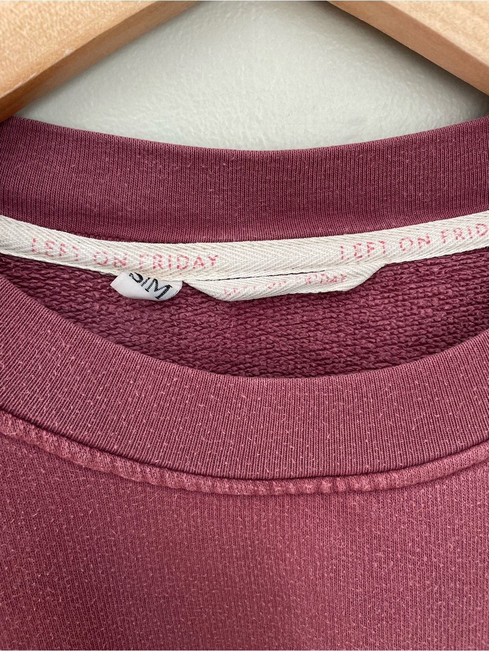 Left on Friday Victory Lap Sweatshirt Size S/M Washed Rose Casual Comfy - Picture 4 of 8